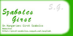 szabolcs girst business card